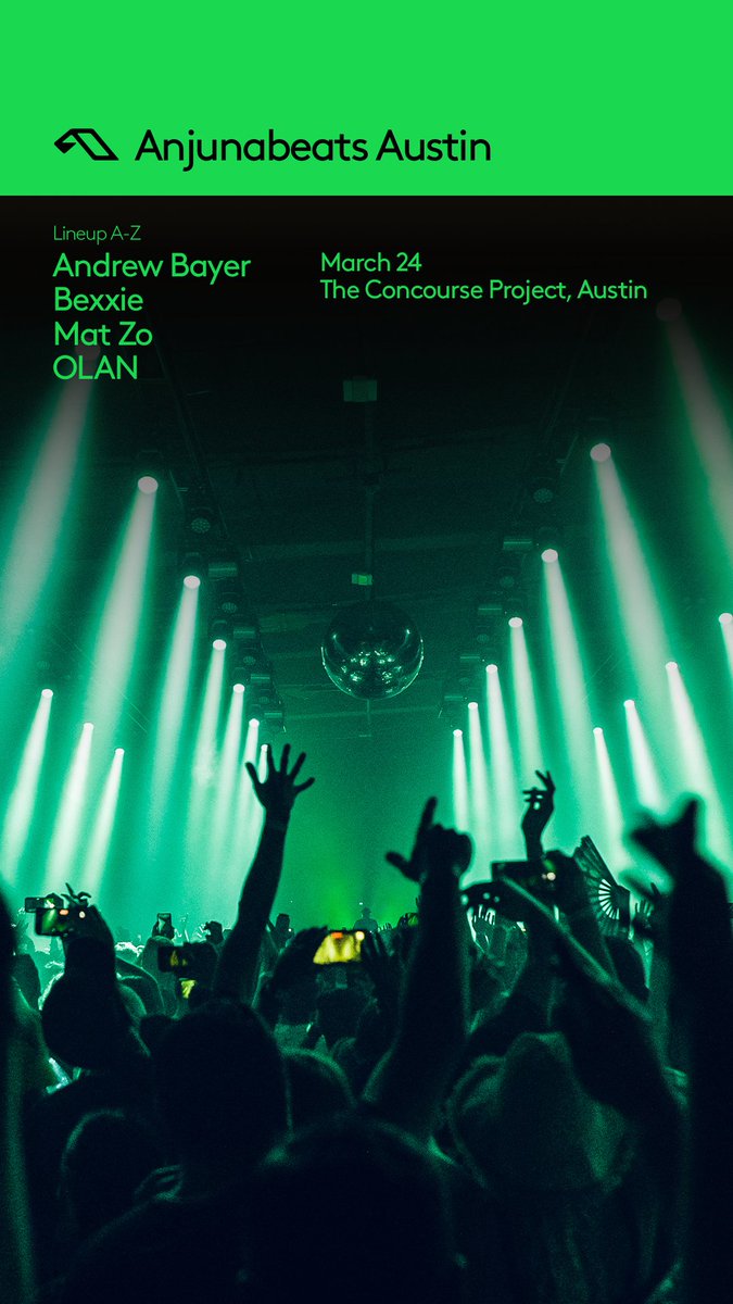 I'm beyond thrilled to share that I'll be opening up for this stellar Anjunabeats lineup on March 24th at Austin's finest 'The Concourse Project'. 

@concourseproj 
#austinedm
#anjunafamily