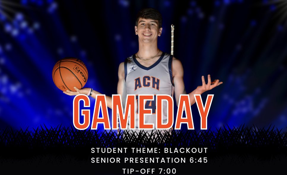 achathletics's tweet photo. For the last time this regular season, IT’S GAMEDAY! Pack the gym to honor the seniors against St. John Plaquemine! 🦁🏀

#FindAWay #WhyNotACH https://t.co/OvwrmxEzQG