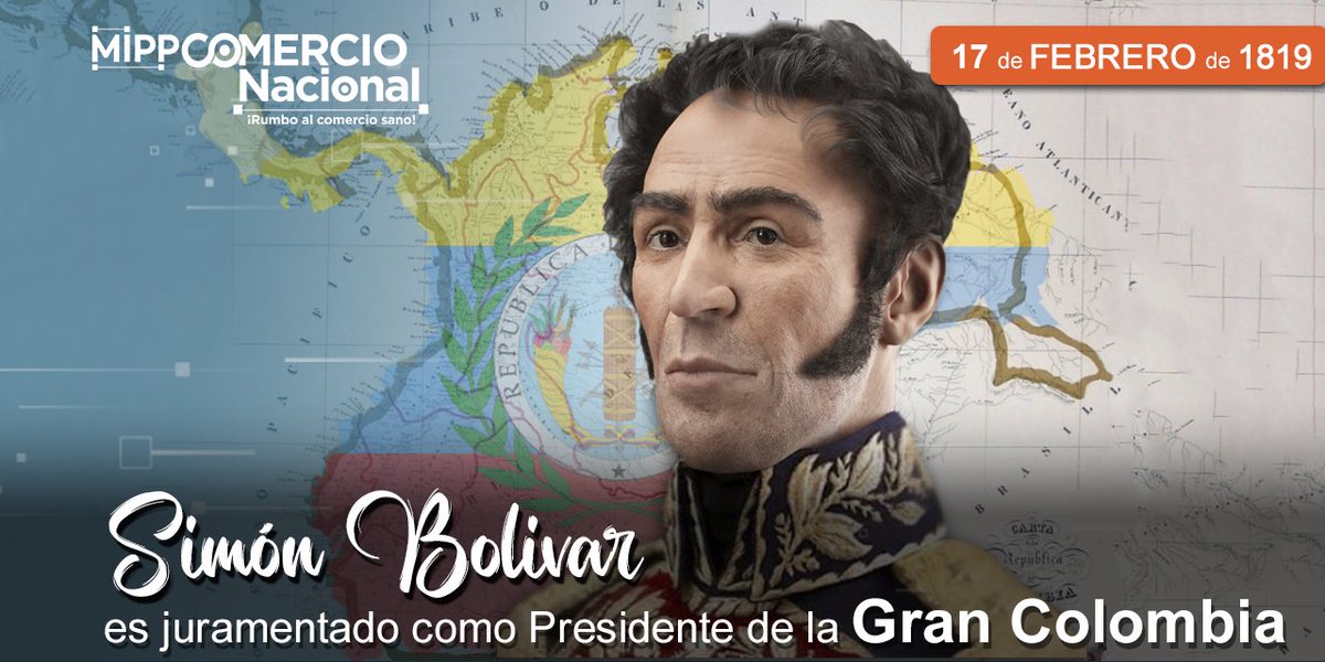 MinComNacional's tweet photo. Recordamos los 204 años del momento histórico en el que nuestro Libertador Simón Bolívar, se juramentó como Presidente de la Gran Colombia, proyecto de independencia y unión de Repúblicas, símbolo de la lucha emancipadora de nuestros pueblos.

#ElEsequiboEsDeVenezuela https://t.co/r53GjZIkkk