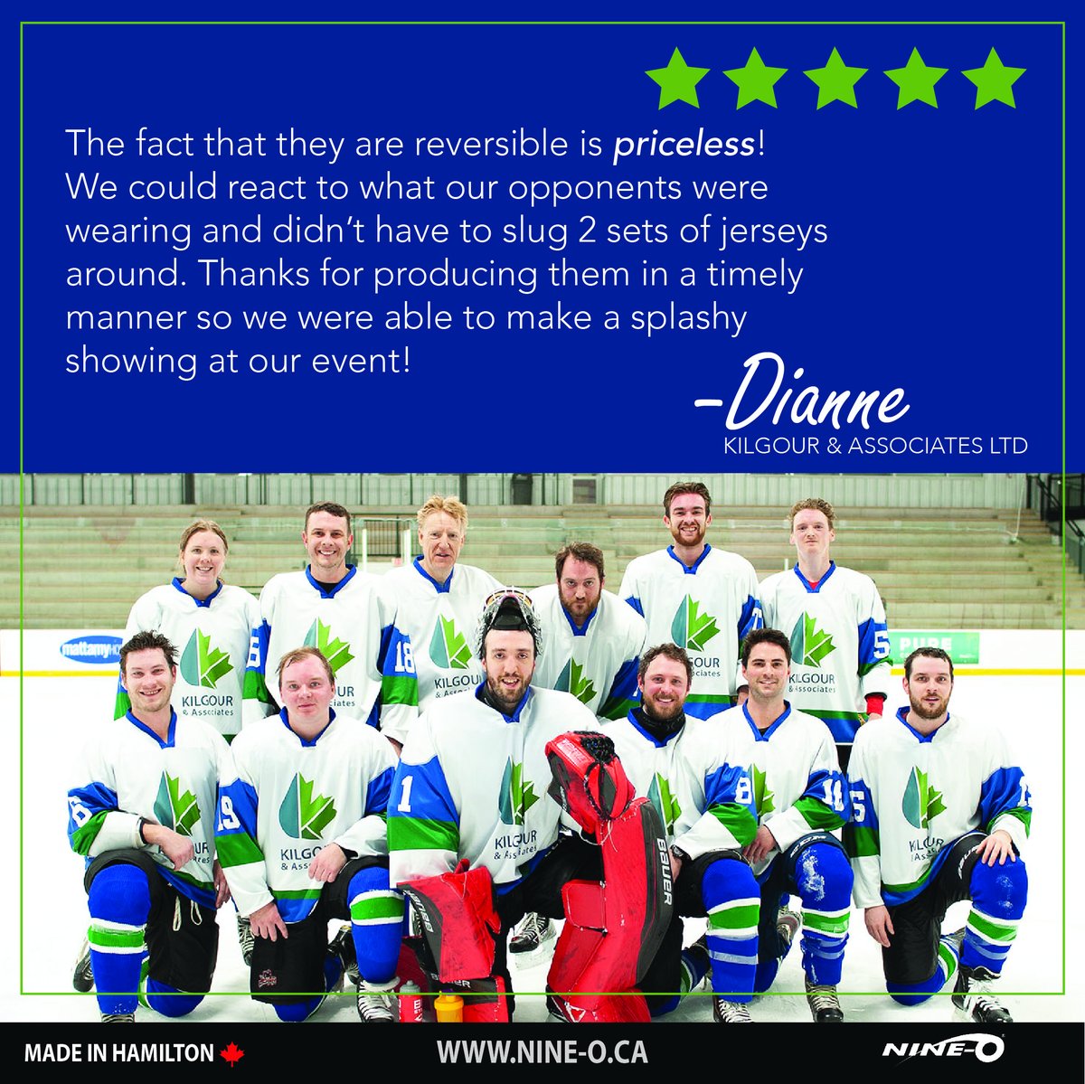 GoLike_NineO's tweet photo. Thanks Dianne!
The fact that they are reversible is priceless! We could react to what our opponents were wearing and didn’t have to slug 2 sets of jerseys around. Thanks for producing them in a timely manner so we were able to make a splashy showing at our event! https://t.co/s9wwEGYxzd