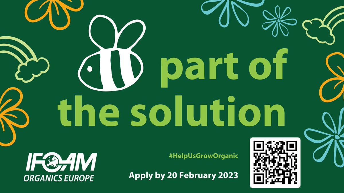Only a few days left to apply &amp; join our office as a #EuropeanSolidarityCorps volunteer! If you're a European aged 18-30 and eager to learn more about #OrganicFarming, apply by 20 February for 10 fully funded months at the 💚 of the #OrganicMovement 🐝👩‍🌾👉 ow.ly/crQl50MFOX1