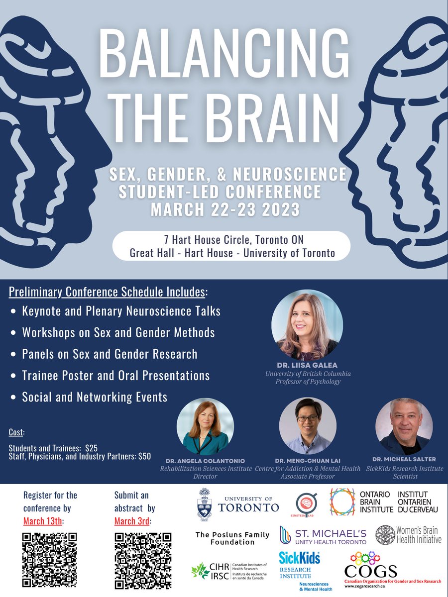 Einstein Lab of Cog Neuroscience, Gender, & Health (@einsteinlabuoft) on Twitter photo We are announcing 'Balancing the Brain - A Conference on Sex, Gender, and Neuroscience' at the University of Toronto! <a href="/sexgenderconf/">Sex and Gender Conference</a>
Join us in this student-led conference on March 22-23, 2023.
For more information on the conference, please visit: linktr.ee/sexandgenderco… We are announcing 'Balancing the Brain - A Conference on Sex, Gender, and Neuroscience' at the University of Toronto! <a href="/sexgenderconf/">Sex and Gender Conference</a>
Join us in this student-led conference on March 22-23, 2023.
For more information on the conference, please visit: linktr.ee/sexandgenderco…