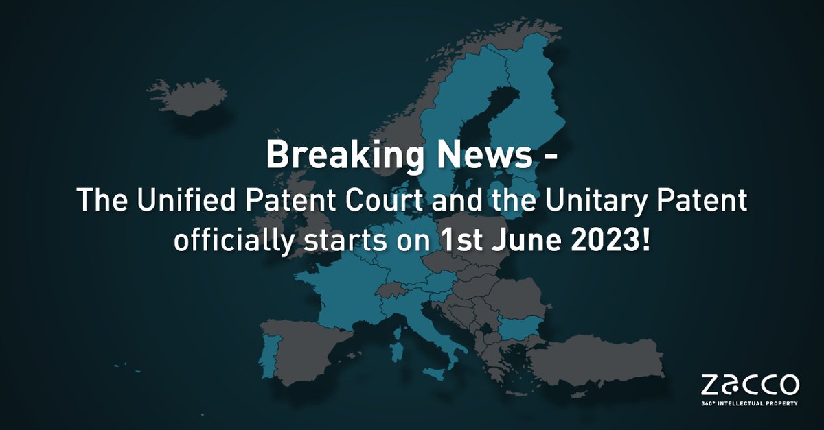 Breaking news - Germany has today deposited their instruments of ratification of the Unified Patent Court. The Unified Patent Court will launch on 1st June 2023, have you made a decision on whether you will opt-out? Read more here: zacco.com/unitary-patent…