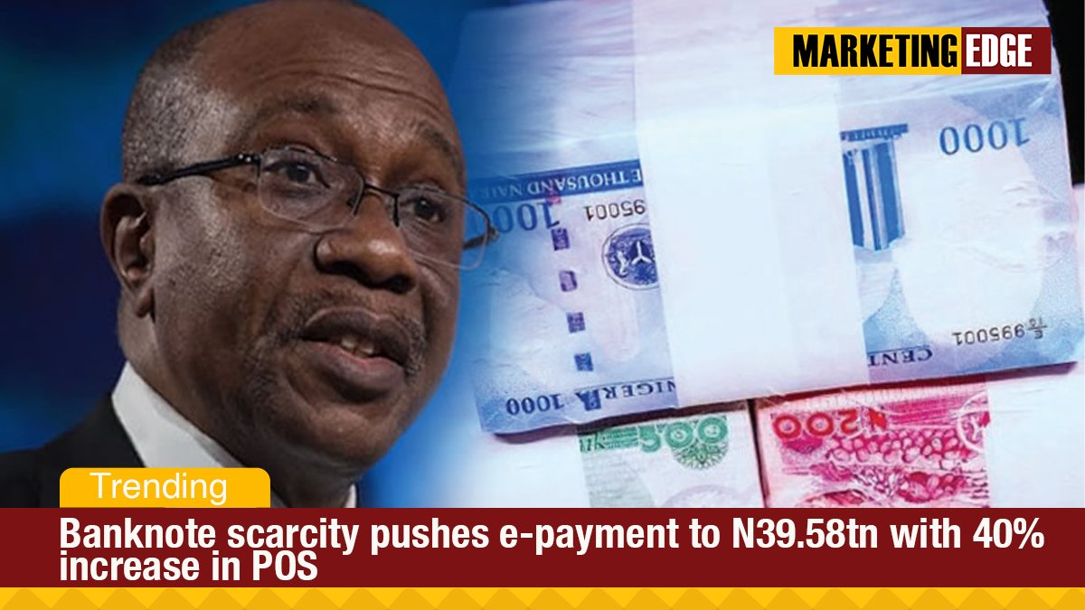 MarketingEdgeM's tweet photo. The recent revelation by the @NIBSS_NG has indicated that the naira scarcity, caused by the @cenbank of Nigeria’s redesign and cash withdrawal policy, has pushed Point of Sales transactions to N807.16bn in January 2023 alone. Read more>>https://t.co/z8UIczz8DJ<< #banknote https://t.co/6IL9gUsXUJ