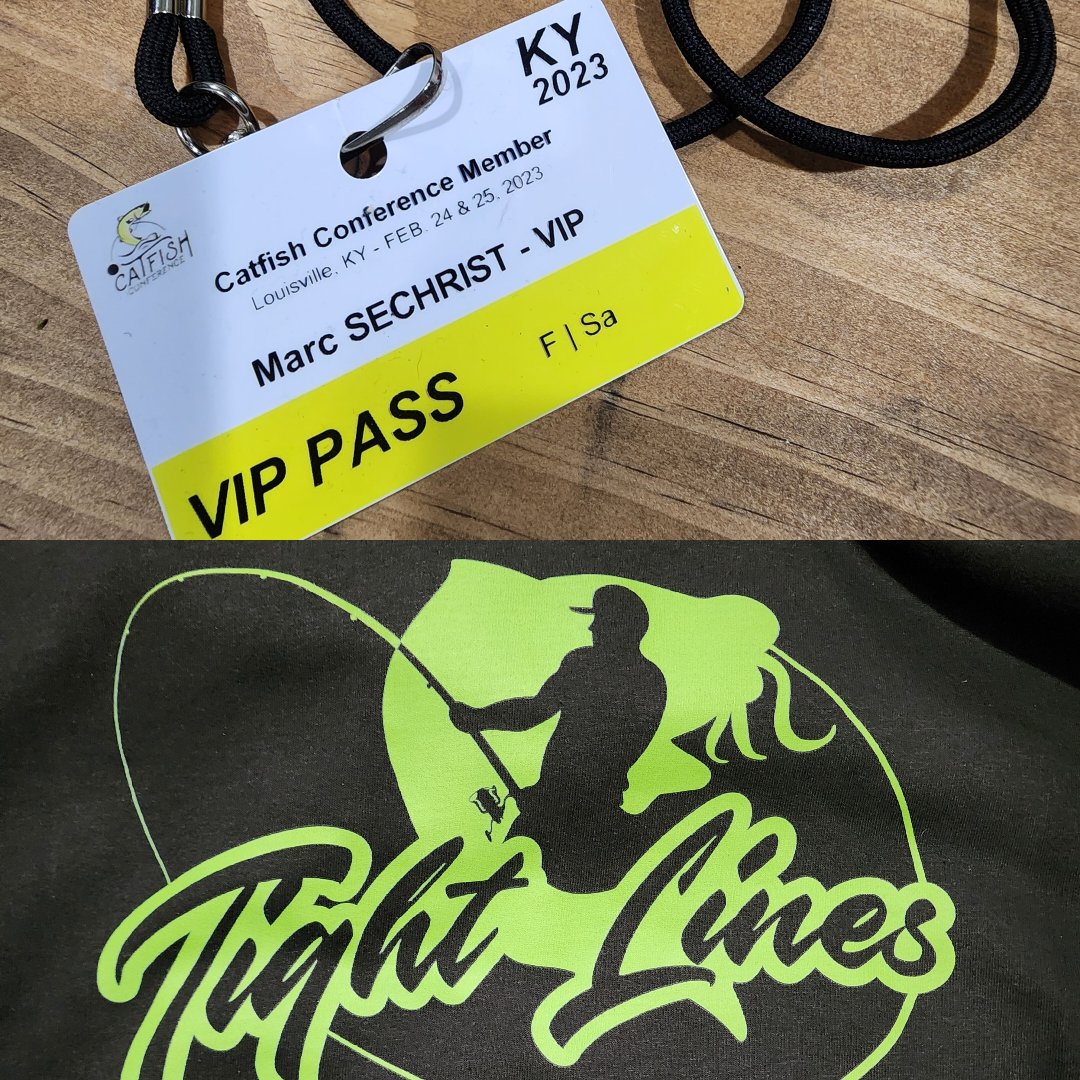 One week #teamtightlines invades Kentucky! We'll be at the #tacklebadit booth with the rest of the crew! #NocturnalNationCatfishing #Slimecatrods #flatheadcatfish #bluecatfish #fishing #catfishconference #catcon2023