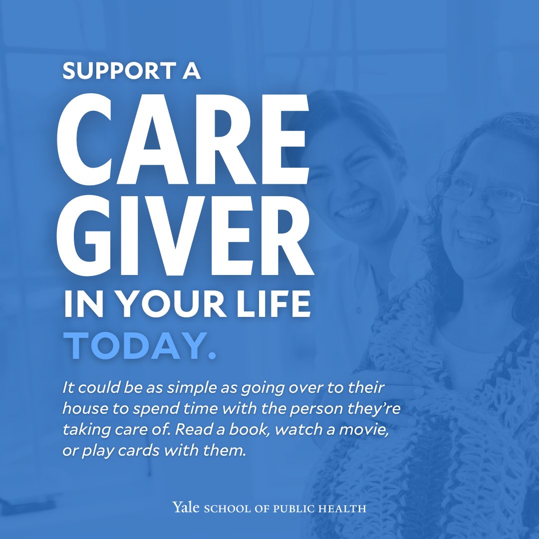YaleSPH's tweet photo. Today is #NationalCaregiversDay. To all the caregivers out there: we see you and we thank you. If you’re able, offer support to the caregivers in your life, today and well beyond.

#ThankACaregiver (1/2) https://t.co/4U1OFPk93d