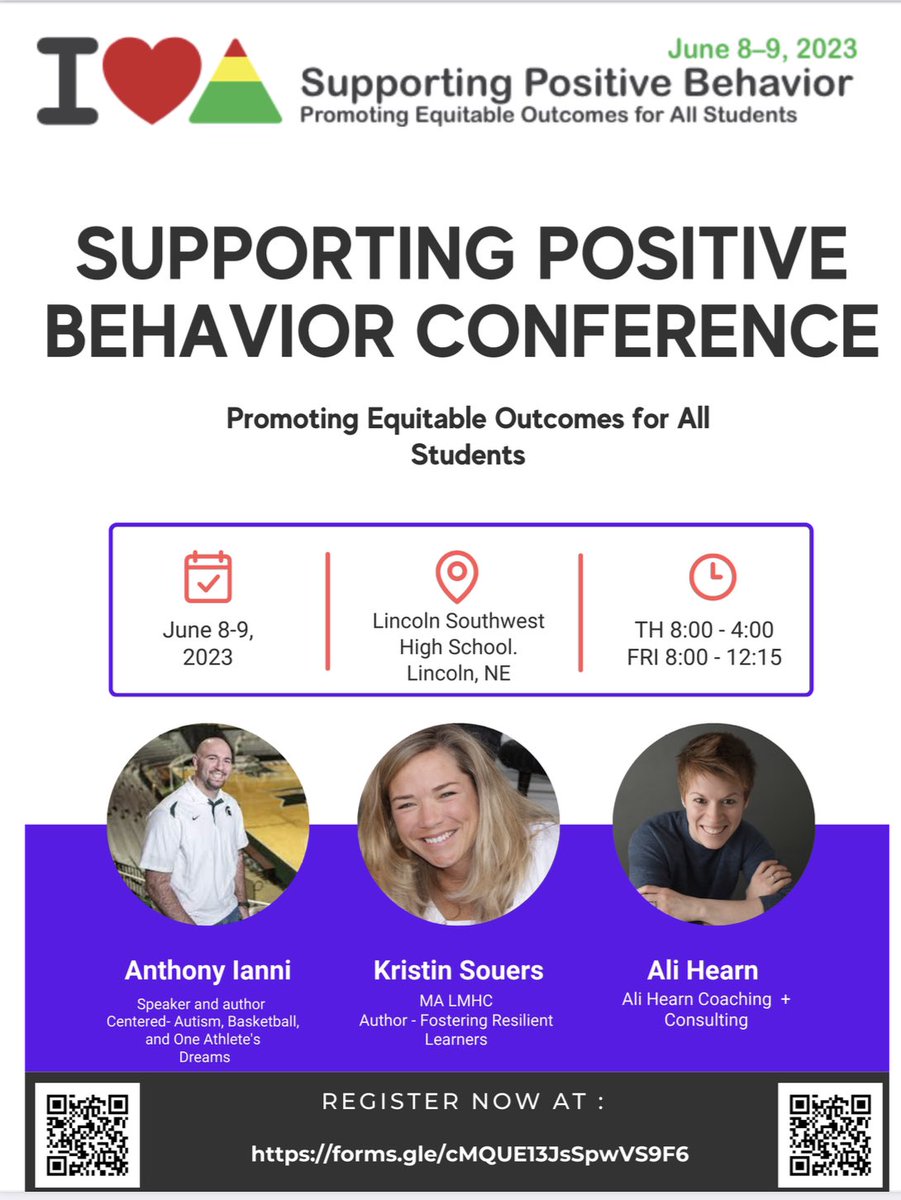 We are getting a little closer to this year’s Supporting Positive Behavior Conference! Hope to see you June 8-9 in Lincoln. Register today!@KristinKsouers <a href="/heyalihearn/">Ali Hearn</a> <a href="/LPSorg/">Lincoln Public Schools</a>