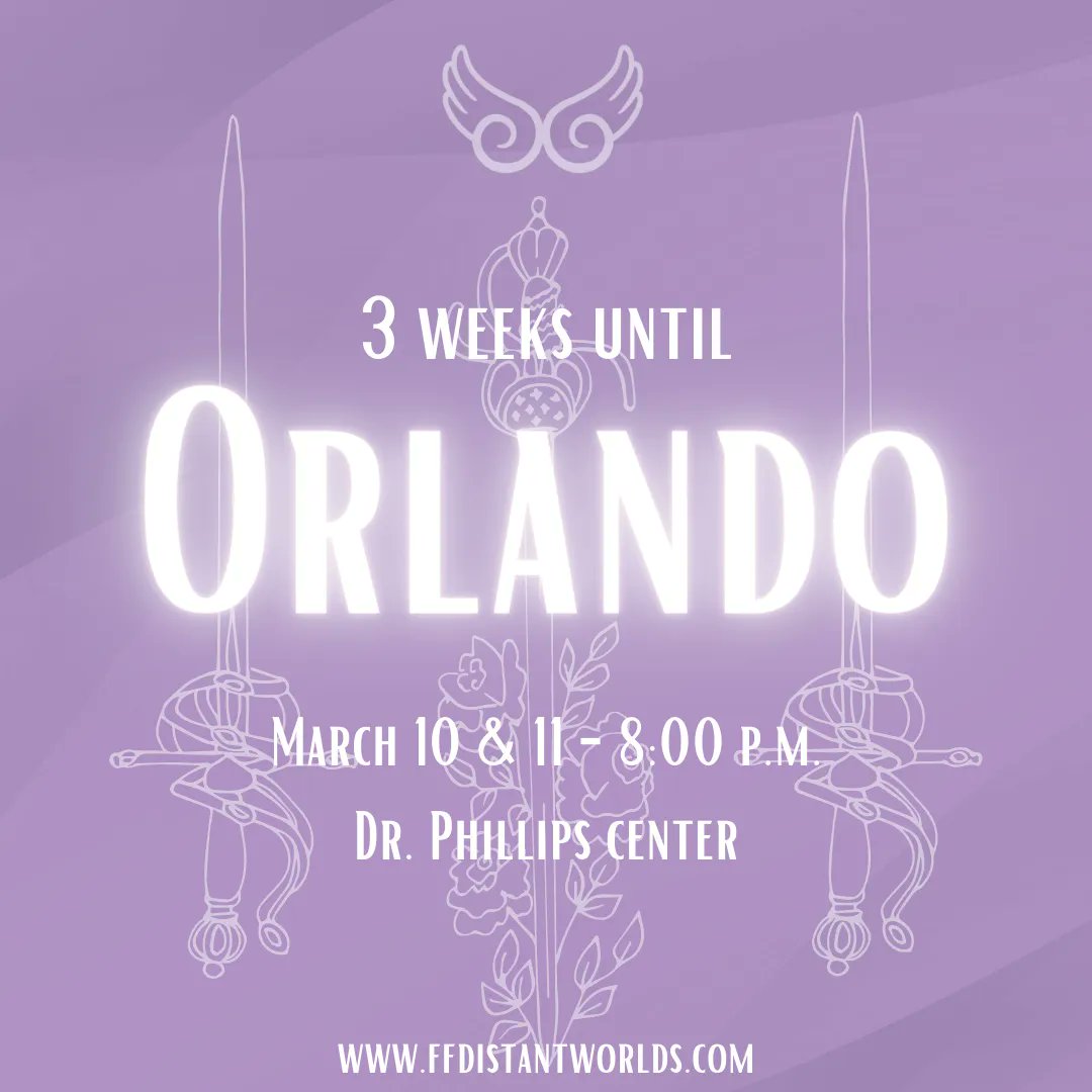 See you soon, ORLANDO! 👋 Only 3 more weeks until Distant Worlds: music from FINAL FANTASY takes the stage at the Dr. Phillips Center in ORLANDO! 🤩  We can't wait to share this incredible experience with you! 💜 ##awrmusic #ff #finalfantasy #vgm #ost #drphillipscenter #orlando