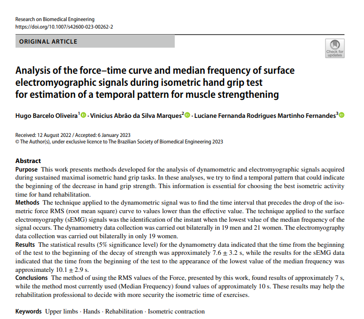 delsysinc's tweet photo. In their new paper, #HugoOliver and colleagues from
@uftmsocial are discussing methods of analysing #EMG and #HandDynamometer results to help local hand therapy specialists understand how to prescribe exercises to their patients 🤩
Full paper 👉👀https://t.co/PDBbruQqXo
(1/) https://t.co/PAHpN4jMcG