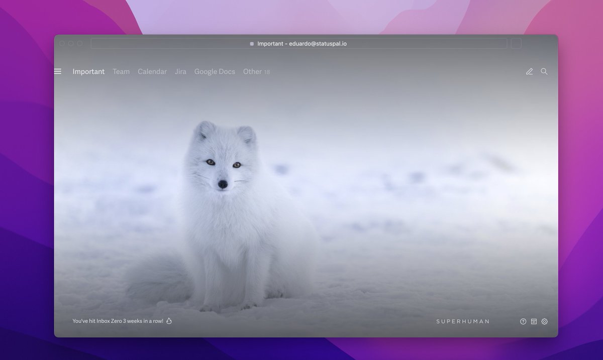 I've been using <a href="/Superhuman/">Superhuman</a> for the last few weeks. It definitely helps on the productivity side; much easier and rewarding to get to inbox zero ⚡️