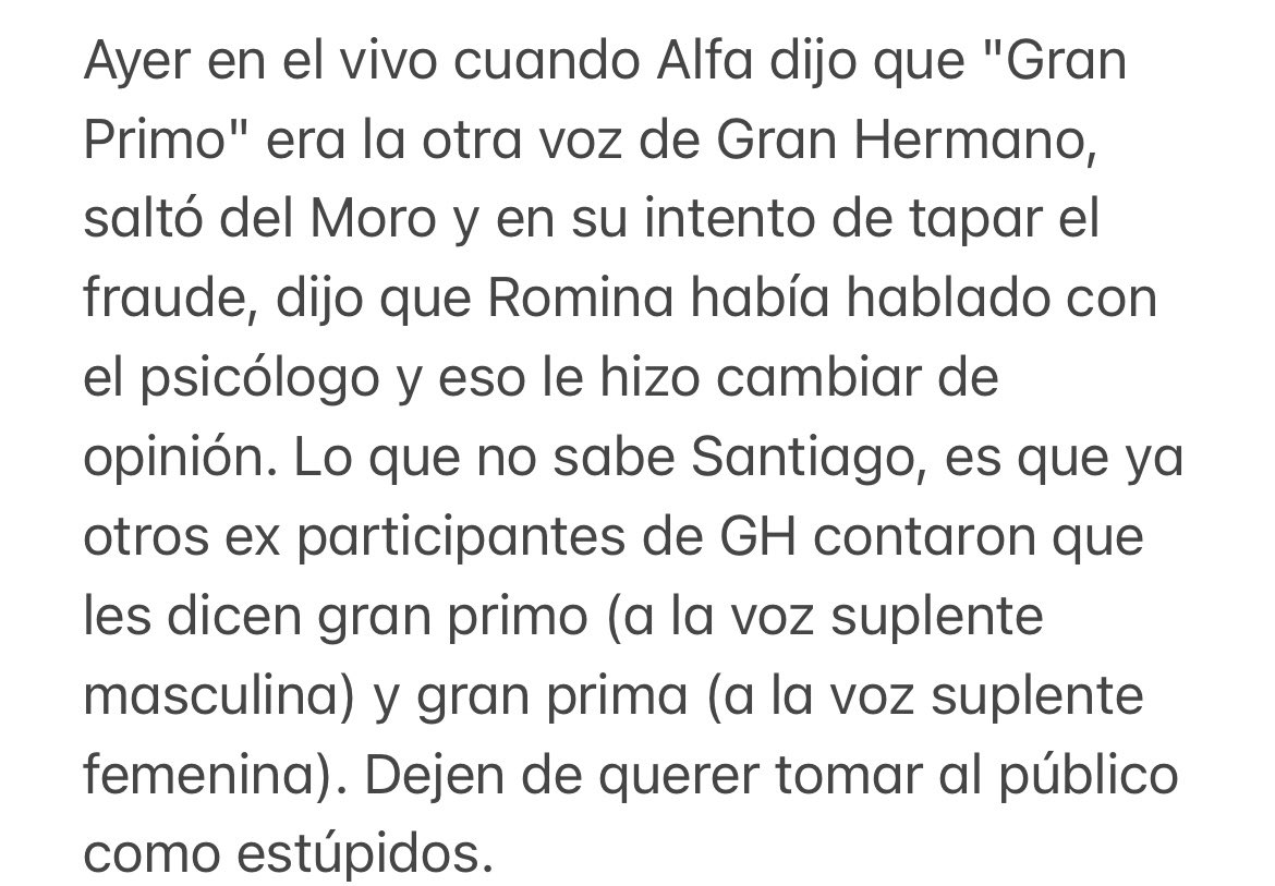 chusmetini's tweet photo. PD: NADIE debería influir ni en las salvaciones, nominaciones o eliminaciones de Gran Hermano. Ni el psicólogo, ni gran primo, ni gran prima, ni del Moro. NADIE. De eso se trata el aislamiento.

#GranHermano #GranPrimo #GranHermano #GranHermano2023 #GH2022 #GH2023 #GH22 #GH23 https://t.co/S0ZDRGSE9c