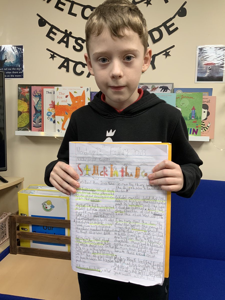 easterside_a's tweet photo. Fantastic writing from this young man today when writing his newspaper report. #EastersideWriting https://t.co/T6gYFUXEsu