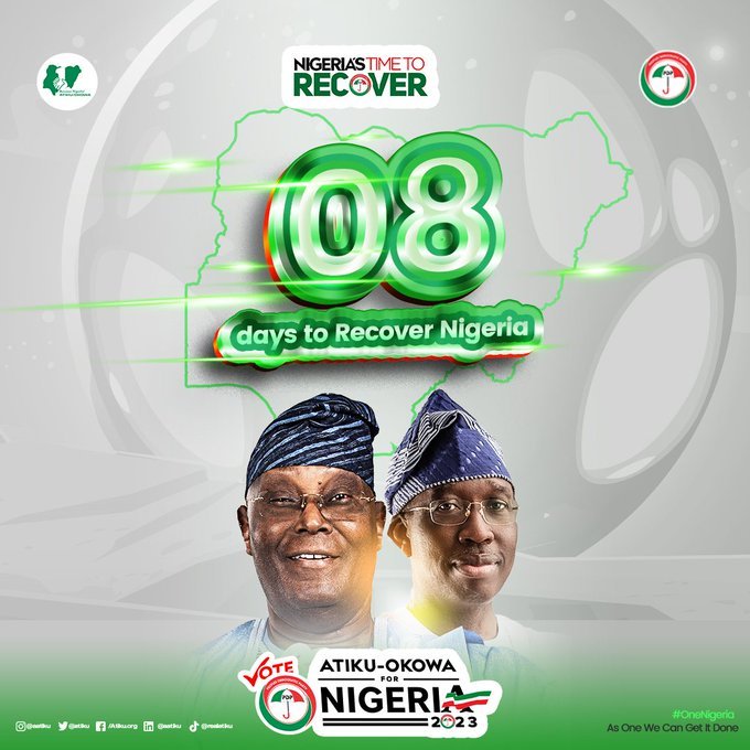 The countdown for Atiku's presidency is here. I urge every Atiku believers to post this everyday until the election day. Victory is certainly ours. #RecoverNigeria
#AtikuOkowa2023 #atikuisourchoice2023 
#AtikuKawai