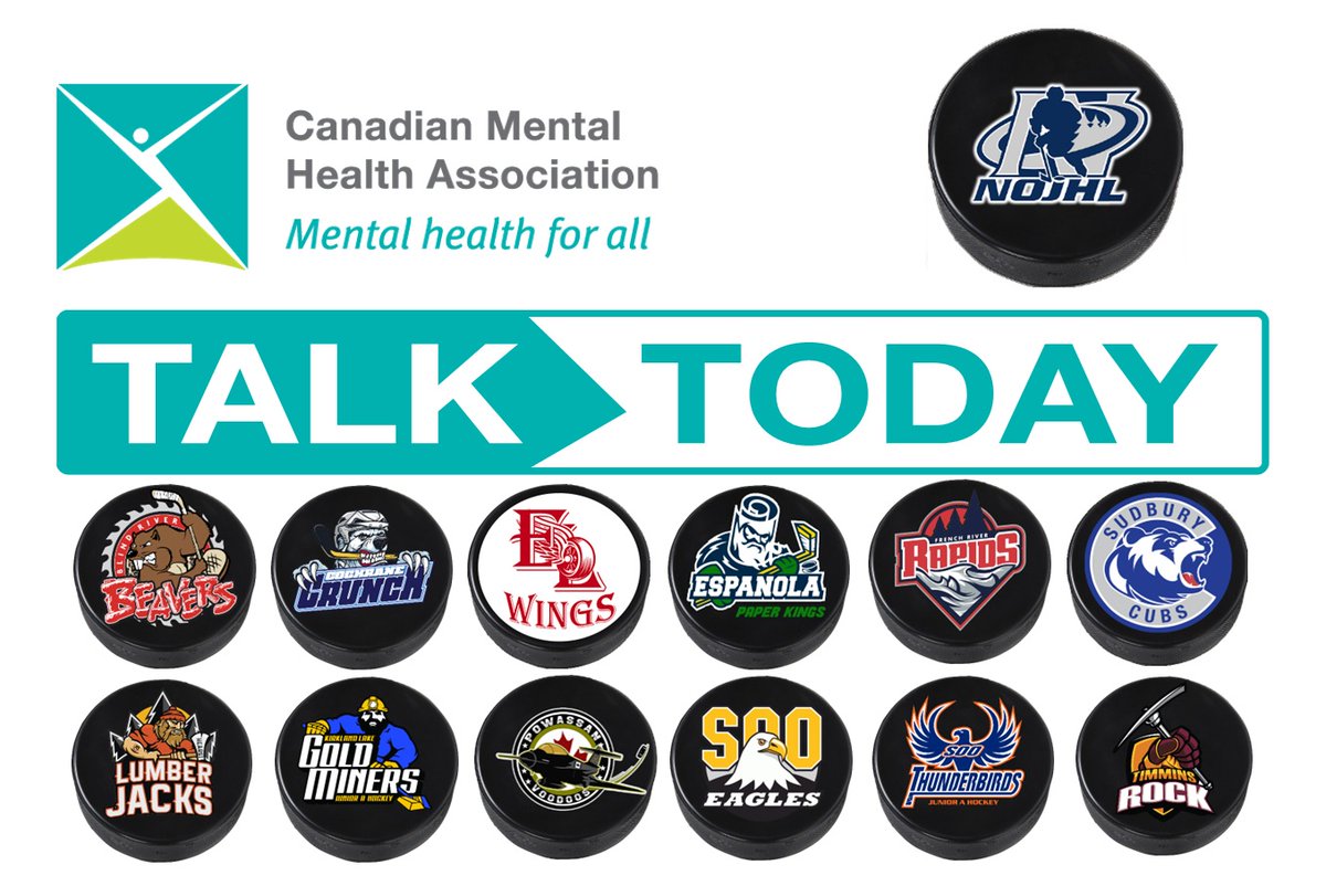 The #NOJHL Supporting Mental Health For All - #TalkToday - @BeaversNOJHL - @CrunchNOJHL - @ELRedWings - Espanola Paper Kings - @RapidsNOJHL - @CubsNOJHL - @lumberjacks2017 - @KLGoldMiners - @VoodoosNOJHL - @GoSooEagles - @SooTBIRDhockey - @TimminsRock
