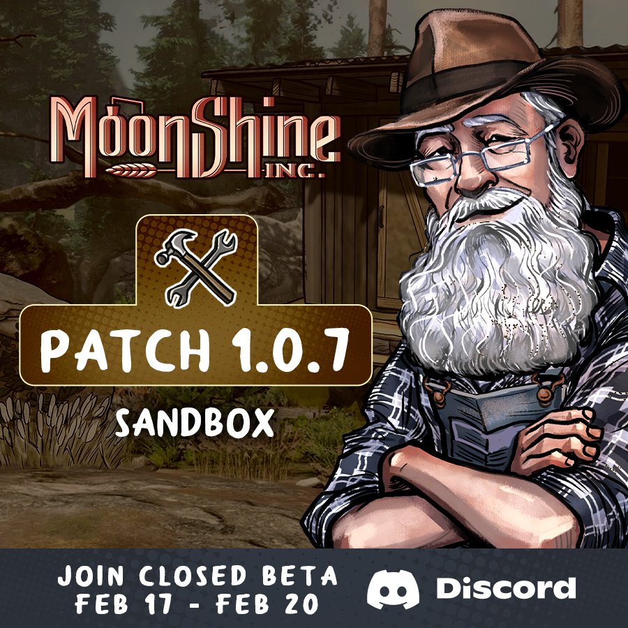 moonshine_inc_'s tweet photo. ⌛We hope you're anticipating impatiently!
#Sandbox Mode is coming on Feb 23, but right NOW...
🛠️Join the closed #beta on our @discord!
Get the role of Beta Tester and enjoy Sandbox mode early!
Details: https://t.co/2DykRbYaqT
#DistillSuccess #MoonshineInc #ClosedBetaTest https://t.co/dQrT70ElGZ