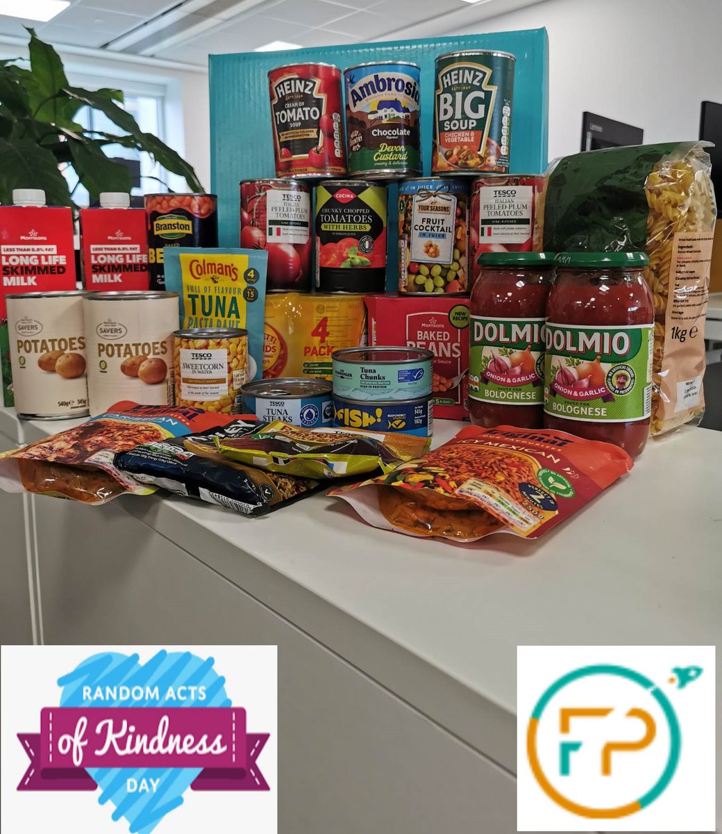 TGHFinance's tweet photo. Its random  act of kindness day and the Finance &amp; Procurement Team have had a dress down day donating food to send home with our vulnerable patients when they are discharged. #RandomActsofKindnessDay https://t.co/IX2A4oOO54