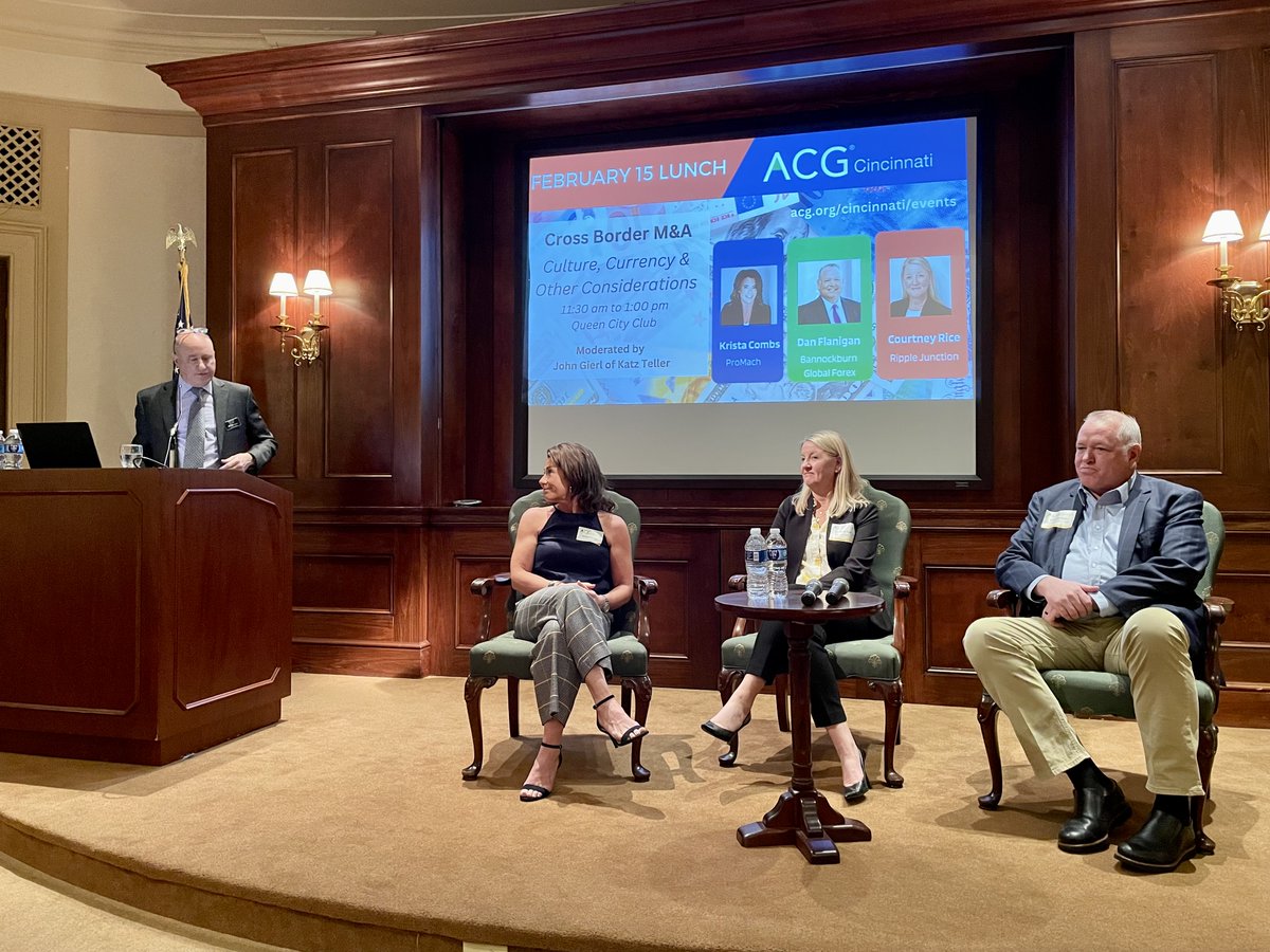 Rimonark's tweet photo. Attended ACG Cincinnati luncheon discussing crossborder M&amp;A. Having been on the strategic buy-side leading acquisitions and integrations across many countries, we found the discussion full of pragmatic insights and experience.
#ACG #mergersandacquisitions #ohio #nky #ma https://t.co/akIMN9MPvQ
