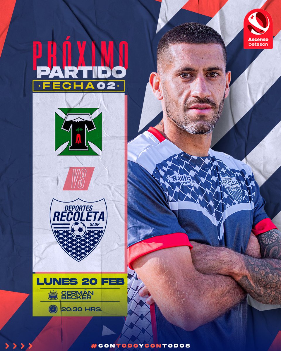 DepRecoletaSADP's tweet photo. ¡Fecha 2 de la primera B y se viene un gran desafío en el sur de nuestro país!

Nos seguimos preparando #ConTodoyConTodos
¡Vamos Reco querido!

📅 Lunes 20 de febrero, 20:30 hrs | Fecha 2
���️ Estadio Germán Becker
🆚 @deportes_temuco_oficial

#VamosReco2023 https://t.co/Y9A3bUNOm5