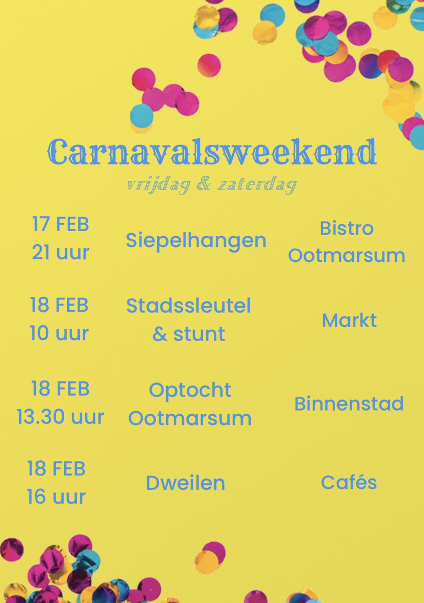 Othmarridders's tweet photo. 🗓️ Carnavalsprogramma 👇🏻👇🏻👇🏻👇🏻 https://t.co/PJTAmrcDFP