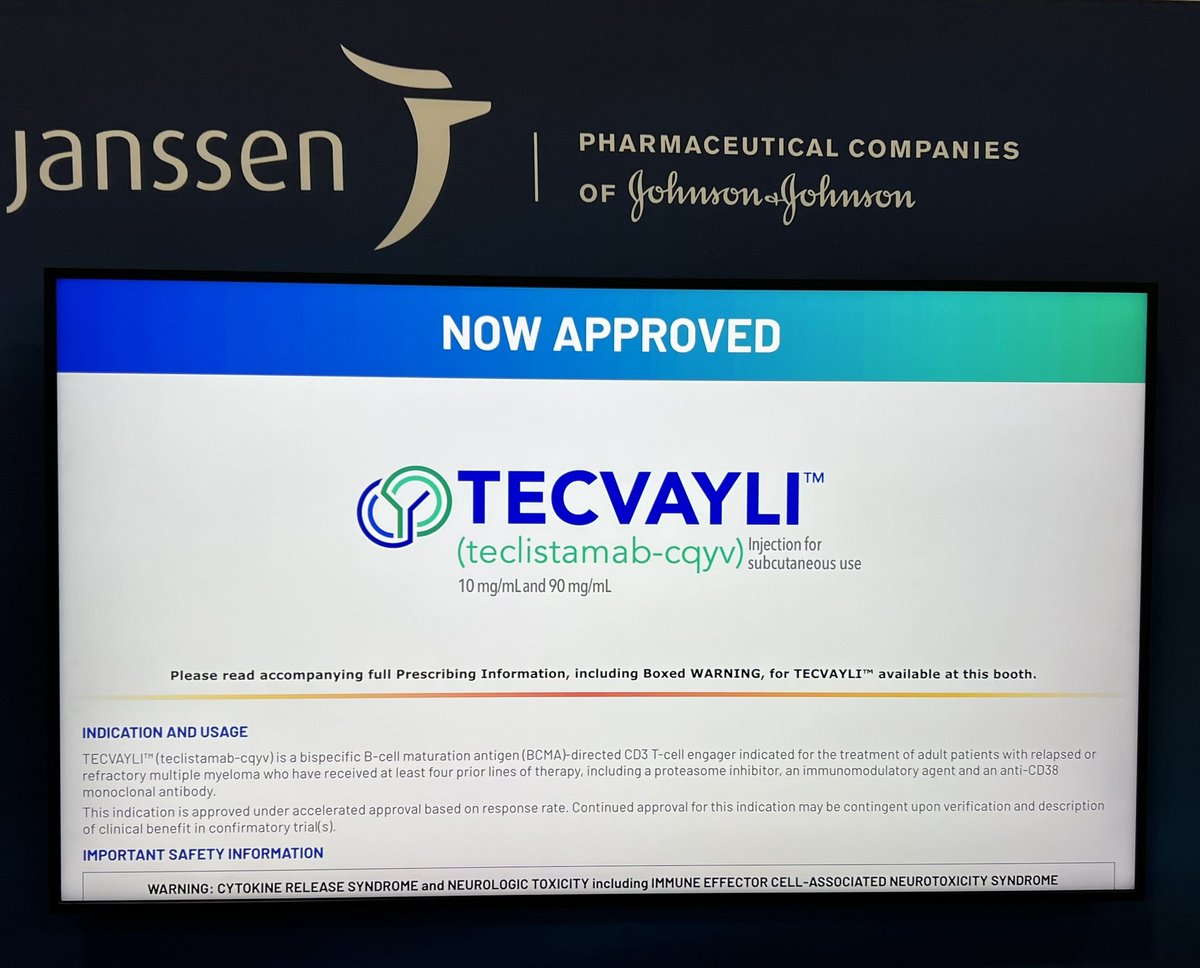 #Tandem23 attendee’s be sure to stop by booth 105 in the ASTCT exhibit hall today from 9 am- 3 pm and learn more about or cutting edge treatment #Tecvayli for your multiple myeloma patients! #MultipleMyeloma <a href="/JanssenOncUS/">Janssen Oncology US</a> <a href="/JanssenUS/">JanssenUS</a> <a href="/JNJNews/">Johnson & Johnson</a>