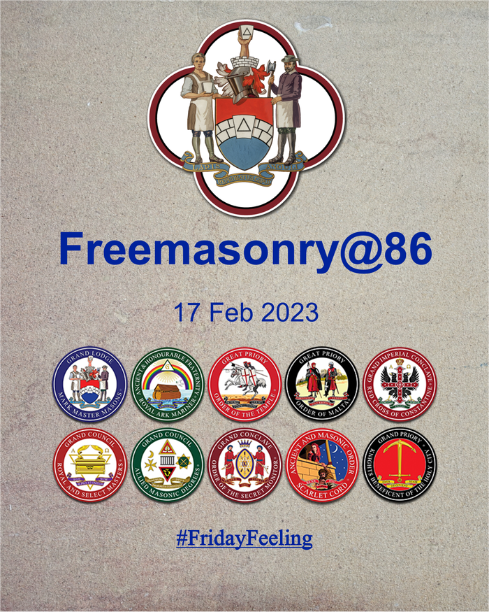 MarkMasonsHall's tweet photo. It's time to get that #FridayFeeling with this week's Freemasonry@86 News update, containing the latest news from across the Companion Orders.
You can it find here: https://t.co/ElUBhMUJta
Or on our website: https://t.co/yGYAva0zEr
Enjoy your weekend.

#Freemasons #Freemasonry https://t.co/PEPHUGUmDz