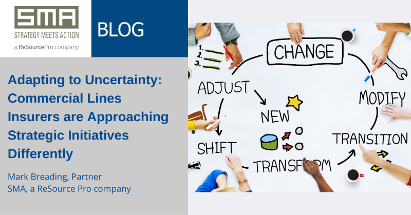SMAInsurance's tweet photo. If you were to ask us to describe the transformational activity of commercial lines insurers in the past few years, acceleration would be the first word to come to mind. But in 2023, another word may be more accurate – adapting. Check out the new blog from @BreadingSMA for more.