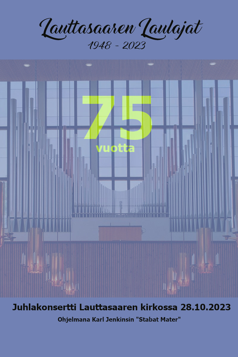 LaulajatOrg's tweet photo. Kannattaa laittaa päivämäärä muistiin - Lauttasaaren Laulajien 75-vuotisjuhlakonsertti Lauttasaaren kirkossa lauantaina 28.10.2023. https://t.co/AoM0Zjk0Ay