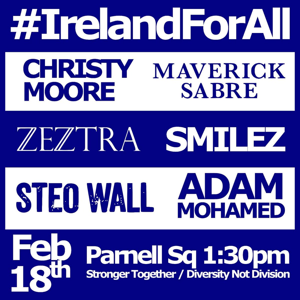 INARIreland's tweet photo. We are looking forward to seeing you all tomorrow at the #IrelandForAll Solidarity March!

📍Parnell Square To The Custom House
🕜 1.30pm 

Event Link: https://t.co/aJDlWZGq0U 

@LeCheileDND https://t.co/im7B9LoTGv