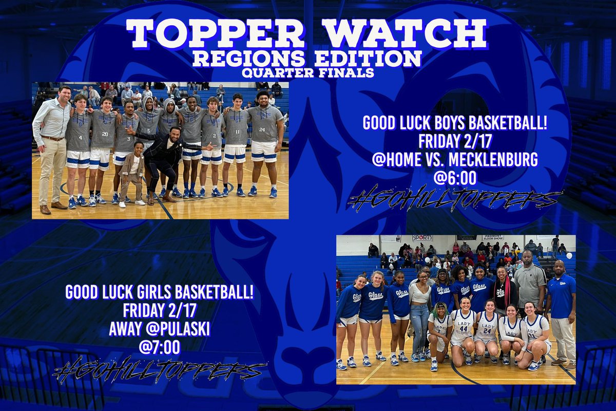 TONIGHT: Region Qtrs in Basketball. Girls are on the road and Boys are HOME. Tickets are $7. Only VHSL Passes are accepted. Please remember NO Bags for spectators. Come show your support! <a href="/bencates8/">Benjamin Cates</a> @DaveWallsWSET