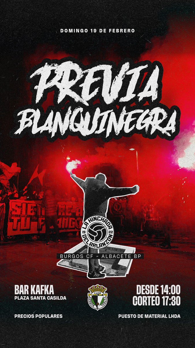 📢Vamos a celebrar que ya podemos acceder sin restricciones y este Domingo hacemos prender las calles y el municipal.
Olvida tus problemas por unas horas y no falles a tu cita con la previa más salvaje.

Todos con todo!

🖤BCF único amor verdadero🤍