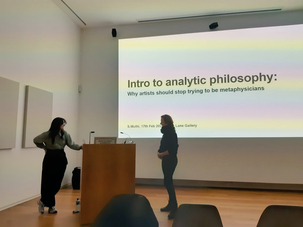 TheHughLane's tweet photo. A fascinating philosophical talk with curator Sara Muthi this morning, considering contemporary art that has its own internal language and what it has to say (or not). Thanks Sara for getting us thinking #BasicTalks #HughLaneTalks https://t.co/JACQbH9ef9