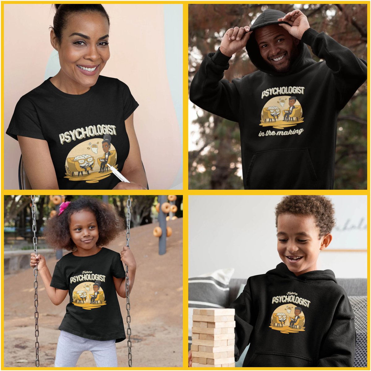 MyFutureTee's tweet photo. Rooting for everyone this #matchday 🎉
Express your #blackinpsych goals with @myfuturetee 
During this Black History Month, all our shirts &amp; hoodies (from babies to adults) are on sale. See the 20% off discount in your cart. #APPIC #appicmatch2023 https://t.co/7gtweecLDz