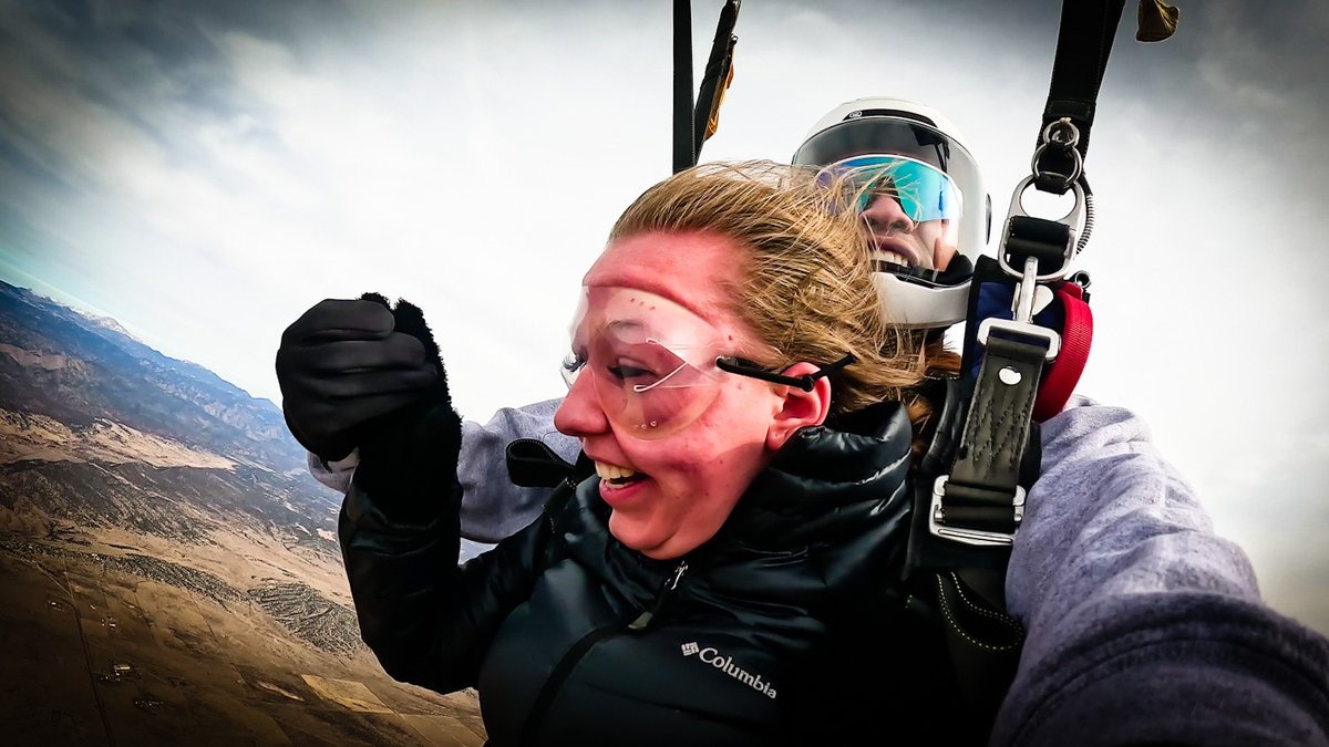 ColoradoSkydive's tweet photo. Immediately after the parachute opens and your floating down, it's so peaceful and quiet, only then do you understand why we do this everyday possible #tandemskydive #adventure #thingstodo #colorado https://t.co/iLcOO6vXKF