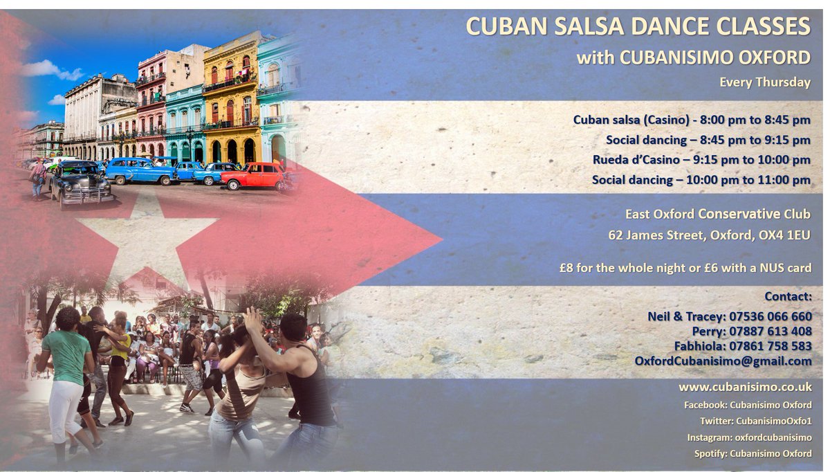 CubanisimoOxfo1's tweet photo. We hope you can join us this and every Thursday to learn Cuban dance with the Cubanisimo Oxford team and have a great time on the dance floor!

https://t.co/lrry2DUrYi https://t.co/VizQt7XTig