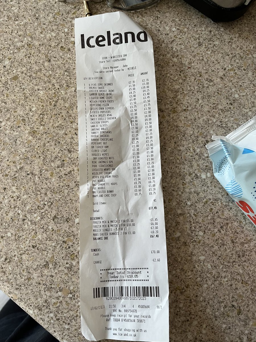 BekkySheppard's tweet image. @RishiSunak it comes to something when 2 bags of shopping from @IcelandFoods comes to nearly £70! No nappies, fresh meat, fruit veg either! Absolutely disgusting… sort it out! I work 40-50 hours a week and can barely afford basic needs!! #costofliving #poorgettingpoorer