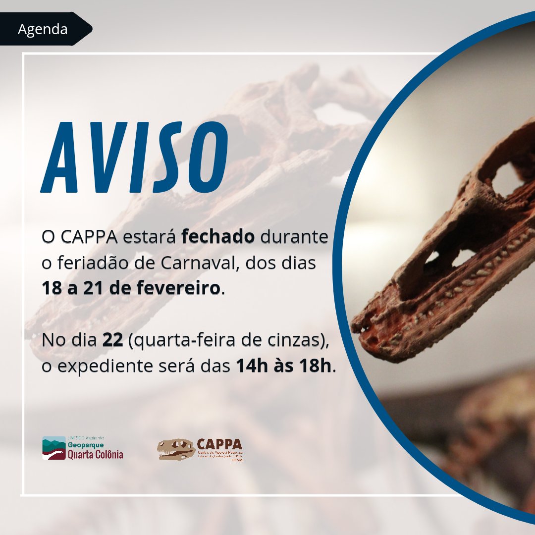 cappaufsm's tweet photo. Se atentem aos horários do CAPPA durante o Carnaval e quarta-feira de cinzas! ⬇️

Desejamos a todos um ótimo feriadão 😁 https://t.co/t1IcQ9o9me