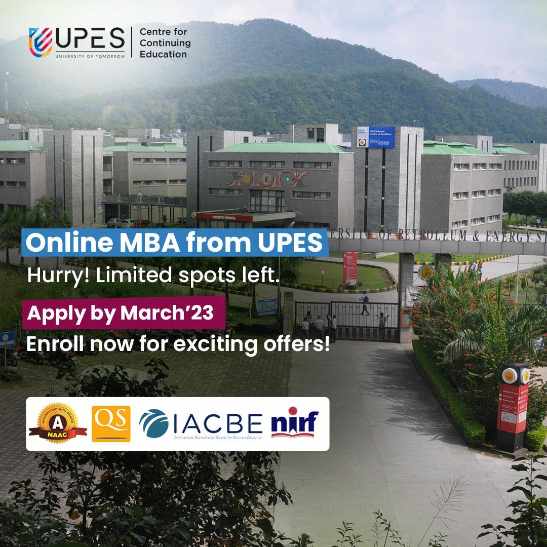 upes_online's tweet photo. UPES Online is the perfect choice for ambitious individuals seeking to elevate their careers. 👨‍🎓 👩‍🎓

Apply Now &amp; Fast-Track Your Career with an MBA from UPES Online.

Time's Running Out⏱ - https://t.co/TPNIuV1KMY

#Admissions2023 #studentlife  #careergoals  #AmBitious https://t.co/wtQg3cQ79g