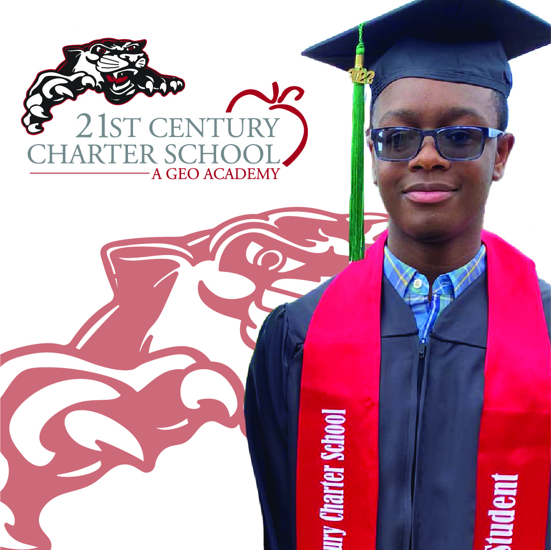 GEOAcademies's tweet photo. During Black History Month, we celebrate the accomplishments of our very own, Abram Lewis, a junior at 21C who has earned his associate degree and will earn his Bachelors Degree from Purdue Northwest before graduating from high school next year! https://t.co/LyQB82dhMl  #21stCC https://t.co/hre2eMD4Sh