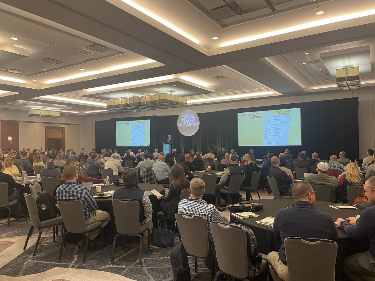 amykinsler's tweet photo. Here we go! Kicking off our #FarmForward23 Conference in Indianapolis. #WeDeliver #CoAlliance https://t.co/3mROsIqDER