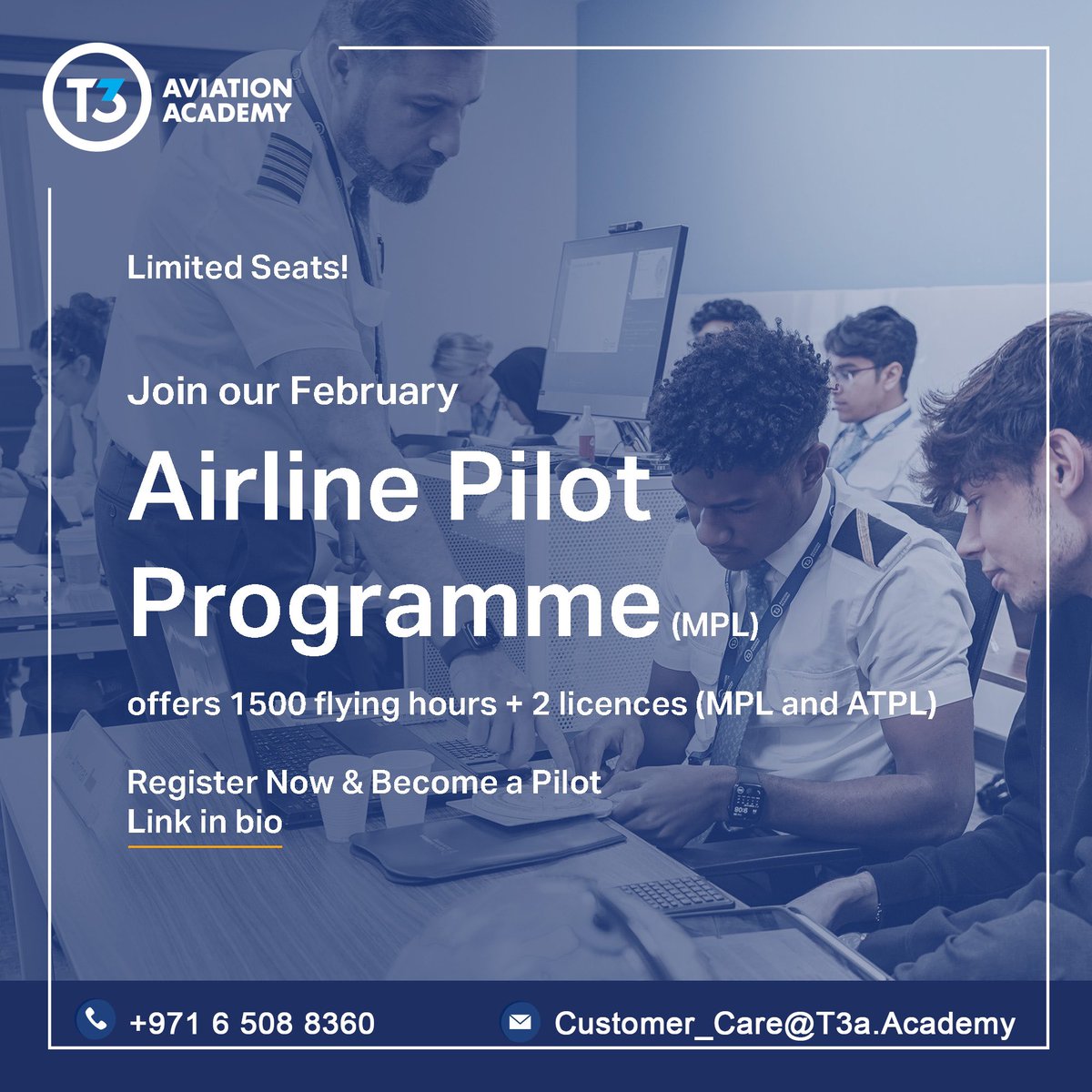 For the application details and requirements, don't hesitate to send us a message or visit t3a.academy.

#LineTraining #BaseTraining #GroundSchool #CoreFlying #flighttraining #ATPL #Airbus #A320 #Cadet #typerating #cabincrew #AirbusA320 #Romania #armenia