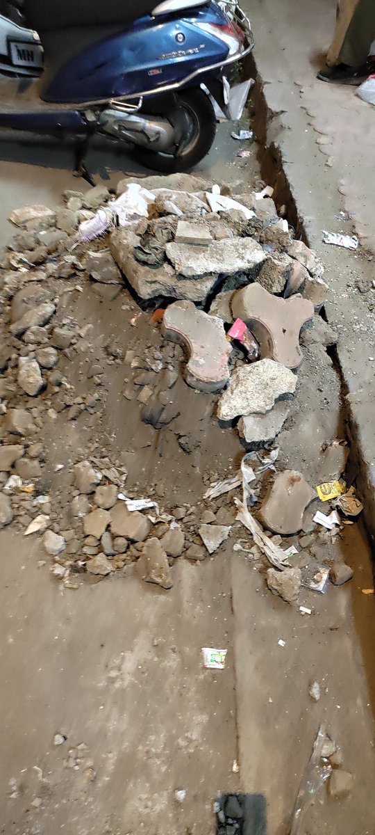 TappyDoo's tweet photo. @mybmcWardD request you sirs to have the debris below our building picked up. Some digging and cabling work was undertaken by the BEST Electrical Team about 2 weeks back but nobody's come to clean it up after that. https://t.co/9h8oHMweQq