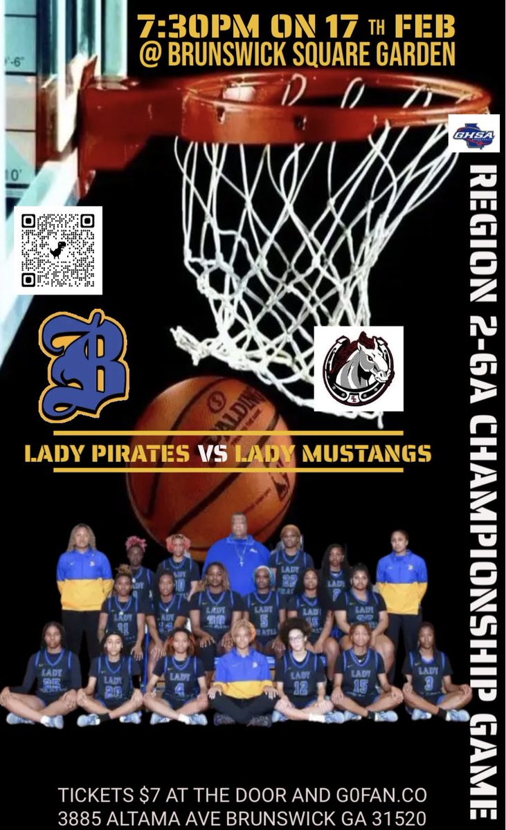 It’s REGION CHAMPIONSHIP GAME DAY🔥💙💛💪🏀🔥
Come out and support the Lady Pirates at 7:30pm…get there early if you can! WE WANT ALL OF PIRATE NATION IN THE GYM!! 💙💛🏴‍☠️⚓️
#allforone #oneforall #togetherwestand #dividedwefall #ifitcanbedone #WECANDOIT 
💙💛🏴‍☠️🔥🏀🔥💪🏴‍☠️💛💙