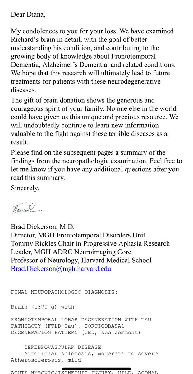 Heartbroken for Bruce Willis and his family. My dad also suffered with Frontotemporal Dementia (FTD), and died a year ago. He donated his brain to Mass General in hopes of helping these wonderful doctors find a cure. 💜 #FrontotemporalDegeneration #frontotemporaldementia