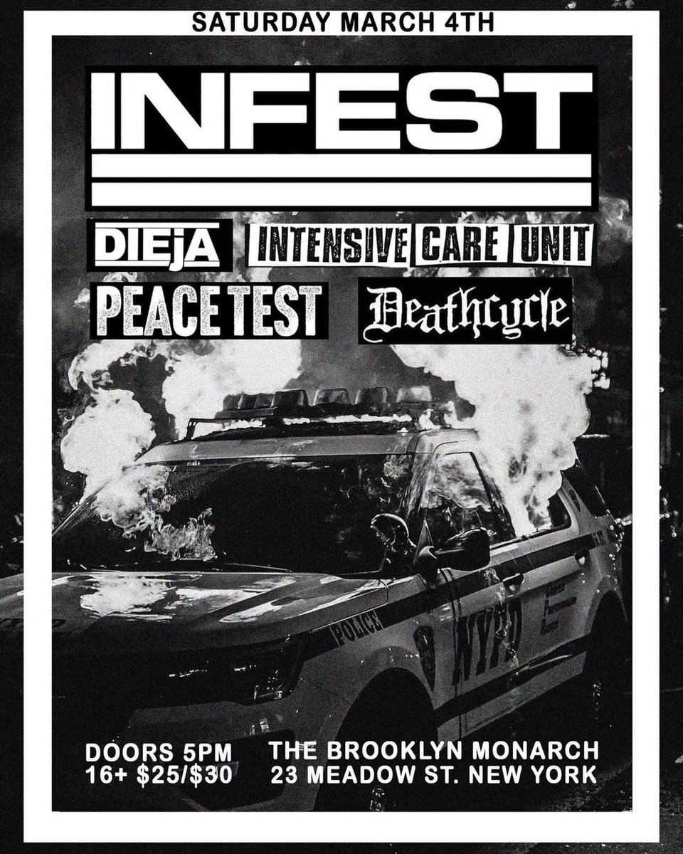 Powerviolence legends Infest playing NYC one-off with Dieja, Peace Test &amp; more brooklynvegan.com/infest-playing…