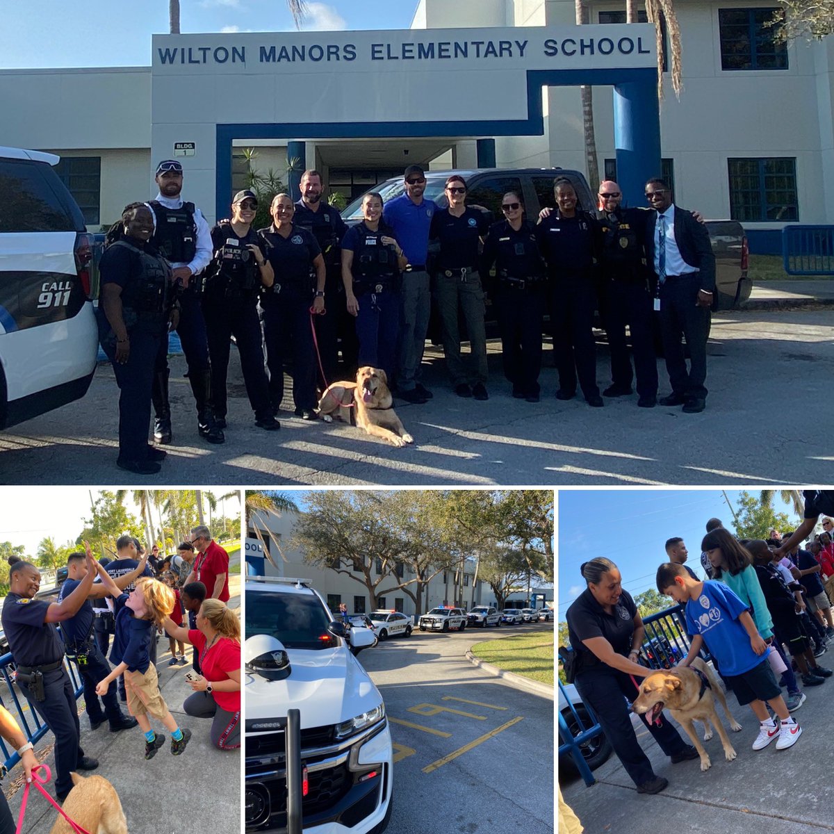 PrincipalEligon's tweet photo. This morning we had the opportunity to say thank you to super heroes that keep us safe. Thank you to @wiltonmanorsofficial Police, @ftlauderalepd and @FLFR411 for all that you do. #serviceandlove #firstresponders #wiltonmanorselementary https://t.co/HxigHbWDSl