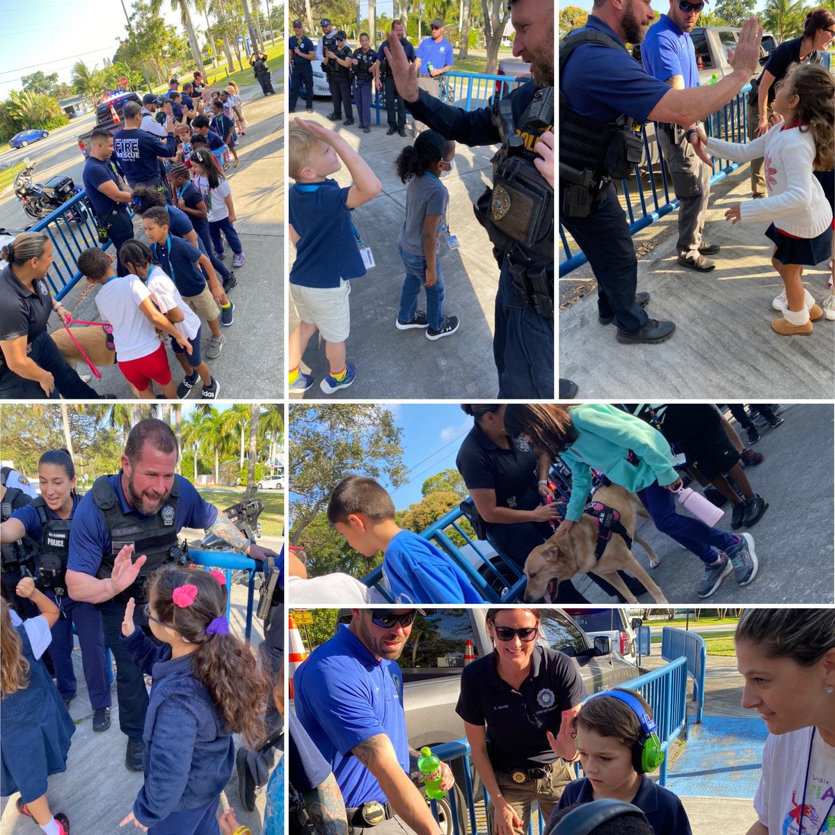 PrincipalEligon's tweet photo. This morning we had the opportunity to say thank you to super heroes that keep us safe. Thank you to @wiltonmanorsofficial Police, @ftlauderalepd and @FLFR411 for all that you do. #serviceandlove #firstresponders #wiltonmanorselementary https://t.co/HxigHbWDSl