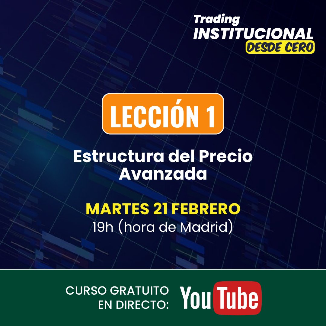 mdtacademy's tweet photo. Hoy las 19h (hora de Madrid) empezamos el curso gratuito Trading Institucional desde Cero.

Para acceder al curso, regístrate aquí y te enviaremos el link de acceso: https://t.co/BqpURKVfle https://t.co/Zn1jpltXNe