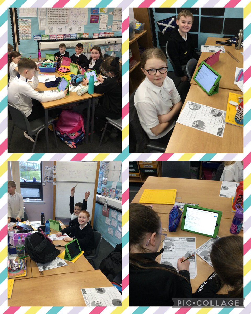 chapelhallPS's tweet photo. Today P6.5 explored the working world and had a chat about our future. We watched videos about potential careers and completed a research challenge to discover the qualifications and skills we would need to achieve our dream job.
#WorldofWorkDay https://t.co/2NmxsDFYL5