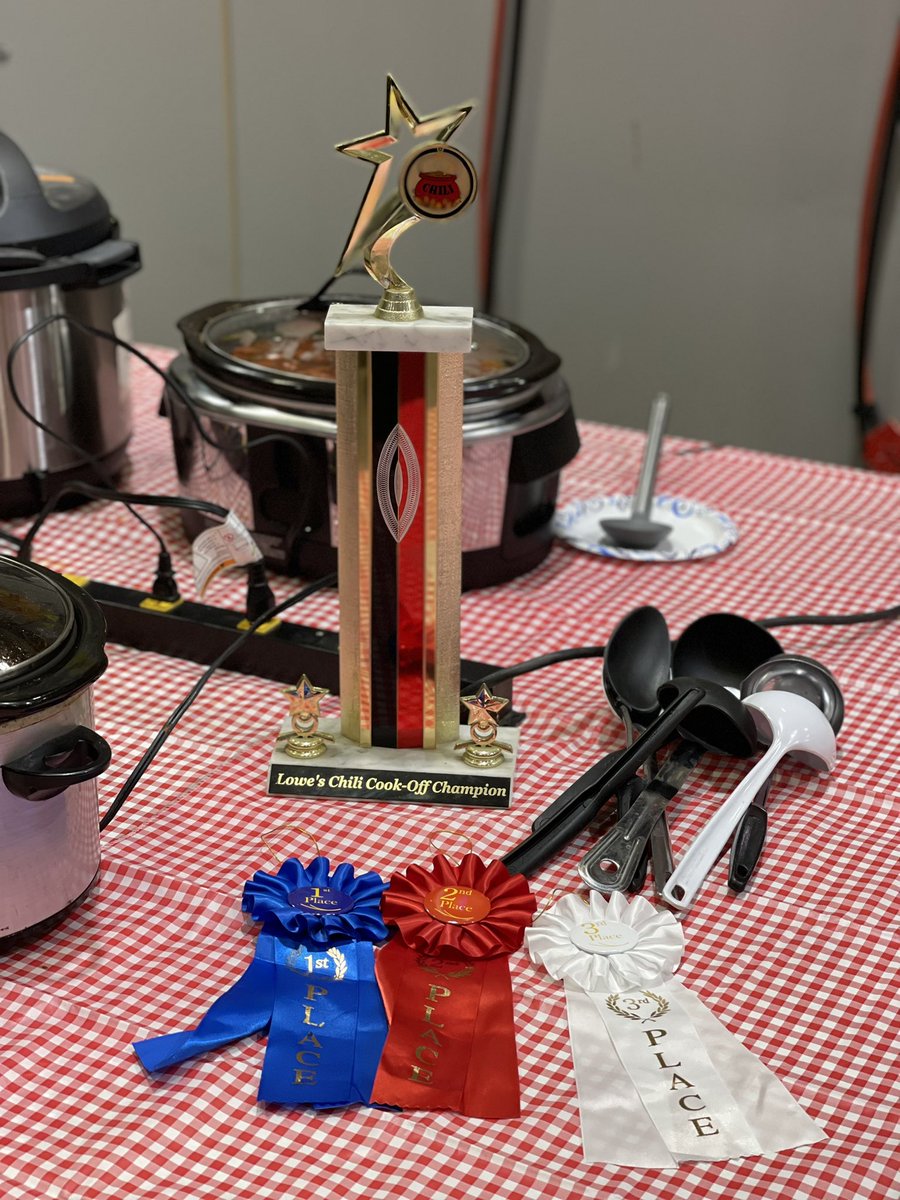 It’s chili cook off day! 2614 associates did not disappoint! <a href="/HR_KristenS/">Kristen Stumpf</a> @AlexStempovschi <a href="/Lowes/">Lowe's</a> <a href="/BlueTeam_R21/">Lowe’s Region 21</a> <a href="/LowesCareers/">Lowe's Careers</a>