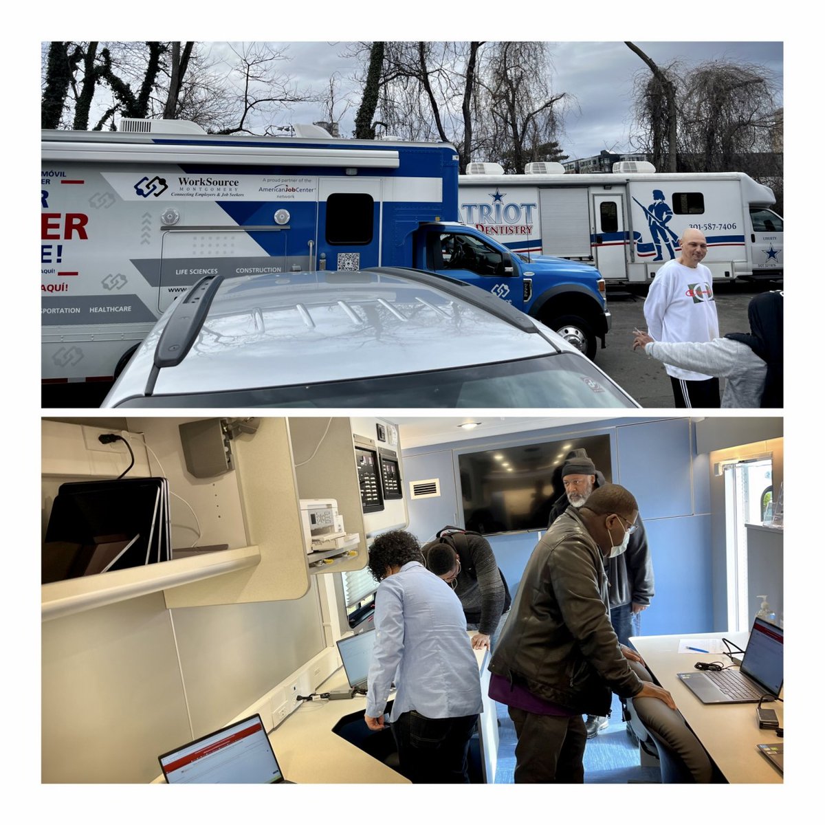 worksourcemd's tweet photo. WSM's #MobileJobCenter was at @MCCHMD in #RockvilleMD yesterday! π Our team helped the men register on MWE, & they received #resources for #training & #employmentopportunities!
We will be at the Nebel St. site every Thurs from 11-1. πΈ #MoCoJobs #WSMOnWheels #yourcareerishere https://t.co/t7QEMTolcO